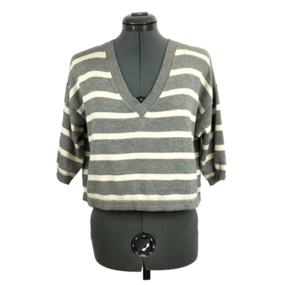 I Love H. Eighty One V-Neck Stripe Sweater
